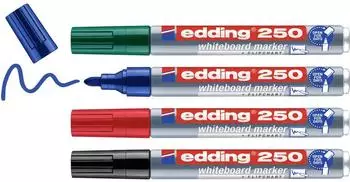 edding 250 Whiteboard-Marker Set, 4-farbig, 1,5-3,0mm (4-250-4-2)