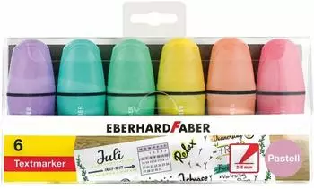 Eberhard Faber Mini Textmarker Pastell, 6er-Set (551403)