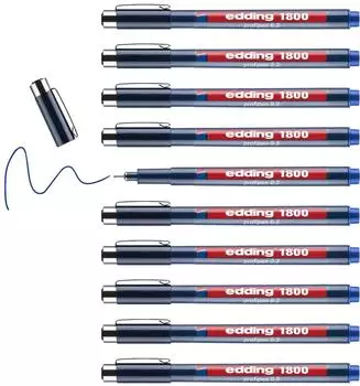 edding 1800 Profipen Fineliner blau, 0,35mm, 10er-Pack (4-180003003)