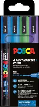 Posca PC-3ML Glitter Pigmentmarker, farbig sortiert, 4er Set