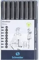 Schneider Fineliner Pictus Strichst&auml;rken 0,05 - 0,9 mm, 8er Set
