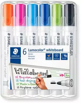 Staedtler Lumocolor 351 Whiteboardmarker 2mm, 6 Farben sortiert (351 S6)