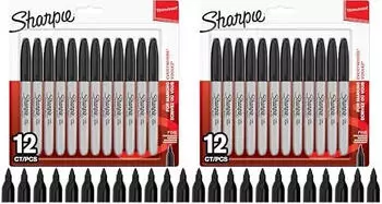 Sharpie Permanentmarker feine Spitze schwarz 12er-Pack (1996111)