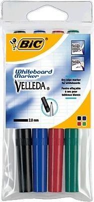 BIC Velleda Whiteboard-Marker 1741 (rund) 1.4mm, 4er-Etui, farbig sortiert