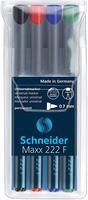 Schneider SN112294, Schneider Folienstift OHP 222 F farbig sortiert 0,7 mm 4er Etui