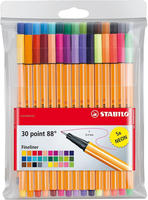 STABILO point 88 - Fineliner - gemischte Farben - 0.4 mm - fein (Packung mit 30)