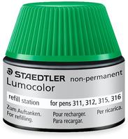 Staedtler Nachf&uuml;lltusche Lumocolor 48715-5, gr&uuml;n, f&uuml;r Folienschreiber,