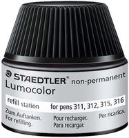STAEDTLER Nachf&uuml;lltinte f&uuml;r Universalstift Lumocolor wasserl&ouml;slich, schwarz,