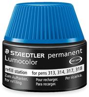 Staedtler Nachf&uuml;lltusche Lumocolor permanent, blau, 48717-3, f&uuml;r Permanentmarker,