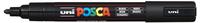 Uni-Ball 182599, POSCA uni-ball PC-5M Acrylstift schwarz 1,8 - 2,5 mm, 1 St.