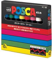 Uni-Ball 186826, POSCA uni-ball PC-5M Acrylstift farbsortiert 1,8 - 2,5 mm, 8 St.