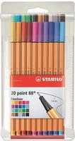 Stabilo 8820, STABILO point 88 Fineliner farbsortiert 0,4 mm, 20 St. 8820