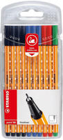 STABILO Fineliner - point 88 - 10er Pack Office - 4 x schwarz, 3 x blau, 2 x rot, 1 x