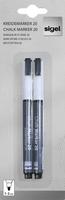 Sigel BA178, SIGEL 20 Kreidemarker wei&szlig; 1,0 - 2,0 mm, 2 St.