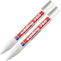 Edding Lackmarker 750, wei&szlig;, Strichbreite 2 - 4 mm, wasserfest, 2 St&uuml;ck