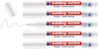 edding 4095 Kreidemarker, 5er-Set - wei&szlig;