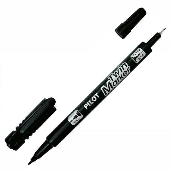 Pilot Pen Pilot Twin Marker extra fein schwarz (SCA-TM-B-BG)
