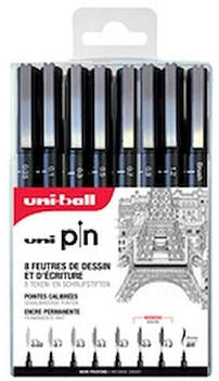 Uni Mitsubishi Pencil uni uni-ball PIN ASP010 8er Set (PIN/8 ASP010)