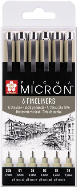Sakura Pigma Micron 6er Fineliner-Set schwarz