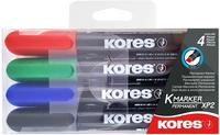 Kores M20945, Kores Permanent-Marker "K MARKER", Keilspitze, 4er Etui...