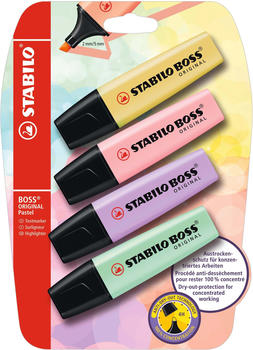 STABILO BOSS ORIGINAL Pastel 4er Set Blisterkarte (B-50600-10)