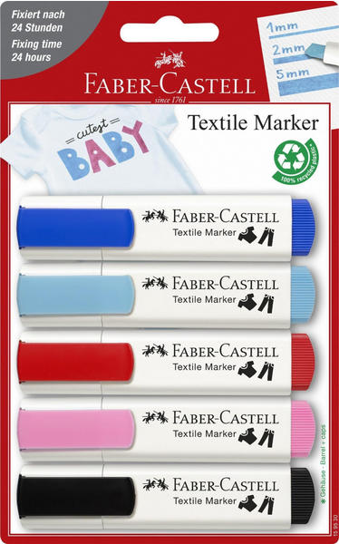 Faber-Castell Textilmarker Babyfarben 5er Set