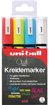 uni Chalk PWE-5M 4 Stk. rot/gelb/hellblau/weiß