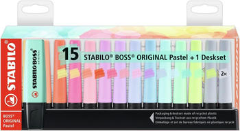 STABILO BOSS ORIGINAL Pastel 15er Tischset mit 14 Farben (7015-02-5)