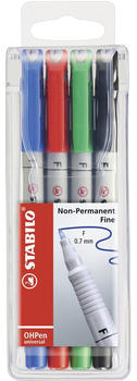 STABILO OHPen universal F 4er Pack grün, rot, blau, schwarz