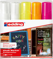 EDDING 4-4090-5999, Edding 4090 4-4090-5999 Kreidemarker Wei&szlig;, Wei&szlig;, Neongelb,