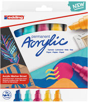 edding 5000 Acrylmarker breit, 5er-Set - bunt