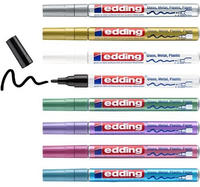 Edding Lackmarker 751 metallic, Strichbreite 1 - 2 mm, wasserfest, 8 St&uuml;ck