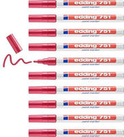 Edding 4-751002-10, 10 Stk. Edding Lackmarker 751 rot Strich-B.1-2mm Rundspitze