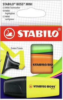 STABILO BOSS MINI 3er Pack gelb, orange, grün (07/3-2-02)