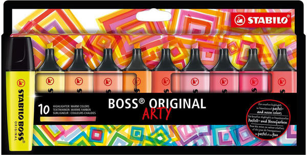 STABILO BOSS ORIGINAL ARTY 10er Pack farbig sortiert 10 Farben (EO70/10-1-20)