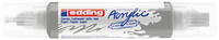 Edding Acrylstifte 5400 Acrylic 3D Double Liner, silber matt, Doppelspitze,