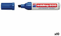 Edding Permanentmarker 500, Strichbreite 2 - 7 mm, blau, 10 St&uuml;ck