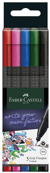 Faber-Castell Fineliner Grip Finepen Basic sortiert 5 Stück (151604)