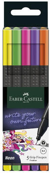 Faber-Castell Fineliner Grip Finepen Neon sortiert 5 Stück (151603)