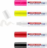 Edding 4-4090999, Edding 4090 4-4090999 Kreidemarker Schwarz, Rot, Wei&szlig;,...