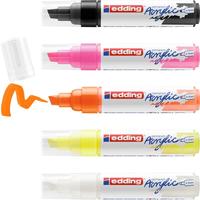 edding 5000 Acrylmarker breit, 5er-Set - neon