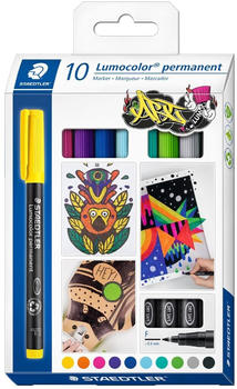 Staedtler Deco-Marker Lumocolor permanent pen 318 farbig sortiert 10 Stück (318 C10)