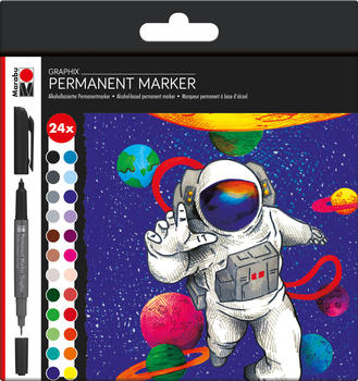 Marabu Permanent-Marker Graphix-Set 2 mm 24 Stück mehrfarbig
