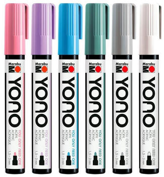 Marabu Acrylmarker YONO Set 1.5 - 3 mm 6-teilig pastell