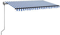 vidaXL Markise Automatisch Einziehbar 400x350 cm Blau und Wei&szlig;