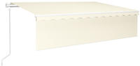Markise Automatisch Einziehbar Mit Volant 6x3 M Creme Vidaxl