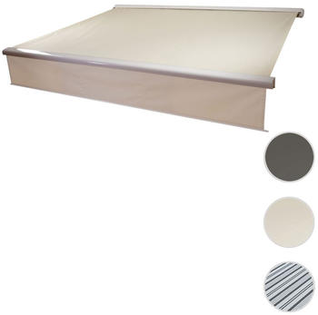 Mendler T124 Weißes Gestell mit Polyester 500 x 300 cm creme