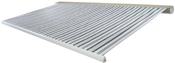 MCW Kassetten-Markise H124 mit Volant 5x3m Polyester grau/weiß