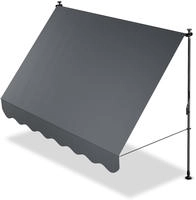 Juskys 301325, Juskys Klemmmarkise Kapstadt mit Handkurbel 250x120 cm Grau