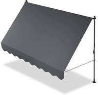 Juskys 301327, Juskys Klemmmarkise Kapstadt mit Handkurbel 300x120 cm Grau